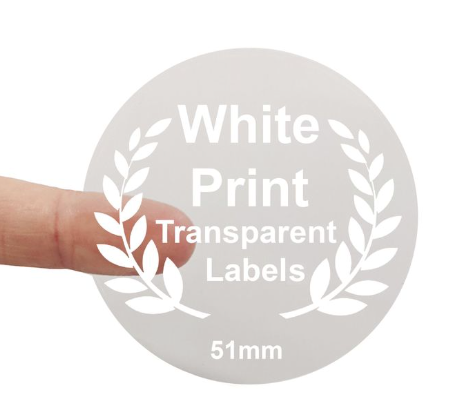 Sticker transparente tinta blanca