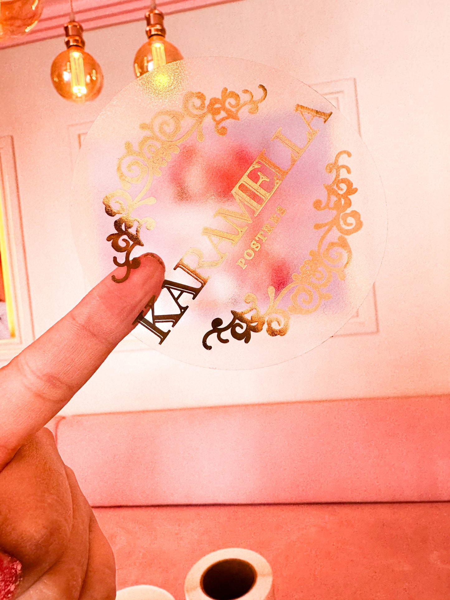 Sticker transparente con foil en rollo