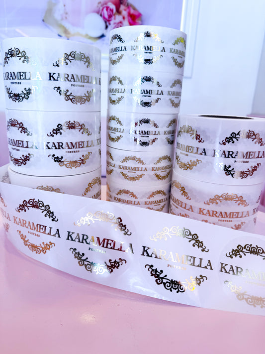 Sticker transparente con foil en rollo