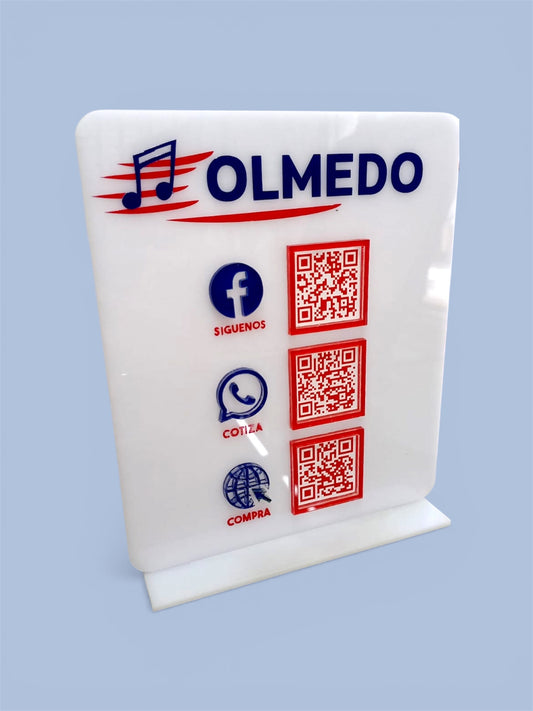 Letrero redes sociales/Qr