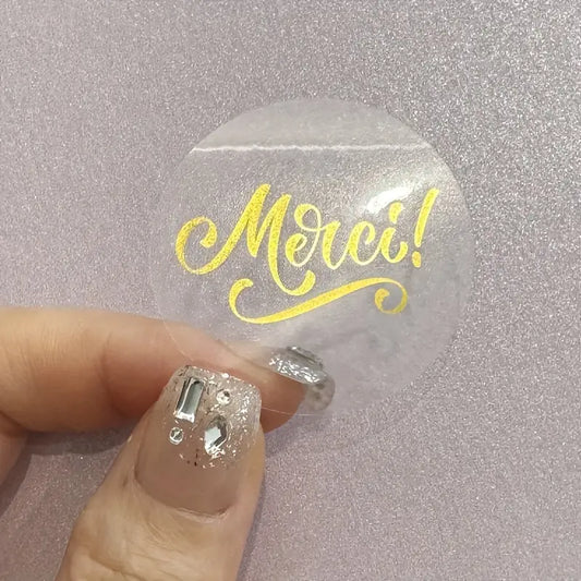 sticker transparente con foil